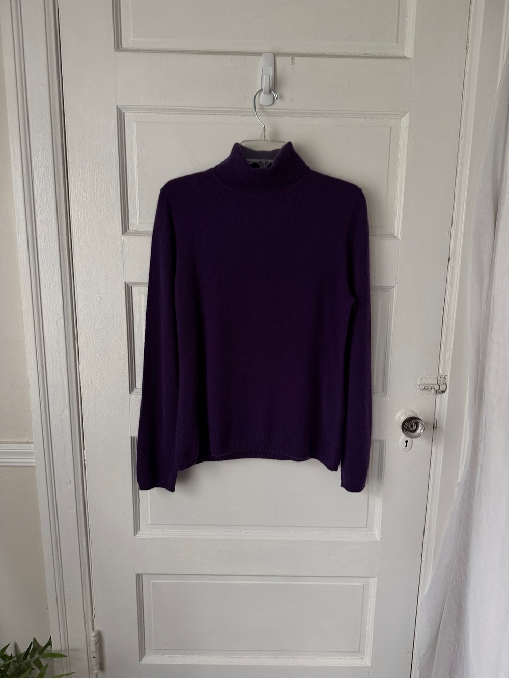 Charter Club 100% Cashmere 2ply Purple Knit Turtleneck Sweater Women's Lg